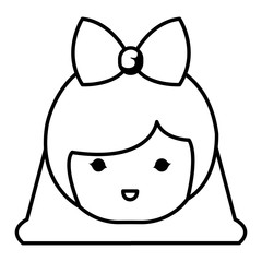 cute Little japanese doll head vector illustration design