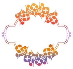 Beautiful gradient frame. Color silhouette frame for advertisements, wedding and other invitations or greeting cards. Raster clip art.