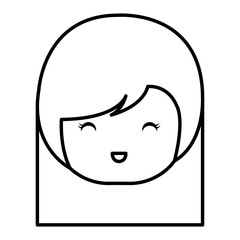 cute Little japanese doll head vector illustration design