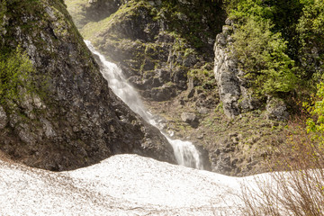 A mountain stream flowing in a beautiful area