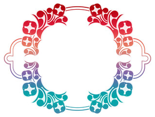 Beautiful gradient frame. Color silhouette frame for advertisements, wedding and other invitations or greeting cards. Raster clip art.