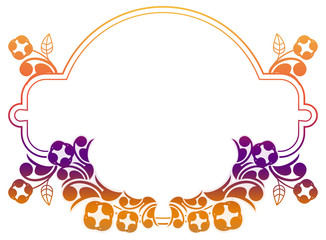 Beautiful gradient frame. Color silhouette frame for advertisements, wedding and other invitations or greeting cards. Raster clip art.