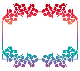 Beautiful gradient frame. Color silhouette frame for advertisements, wedding and other invitations or greeting cards. Raster clip art.