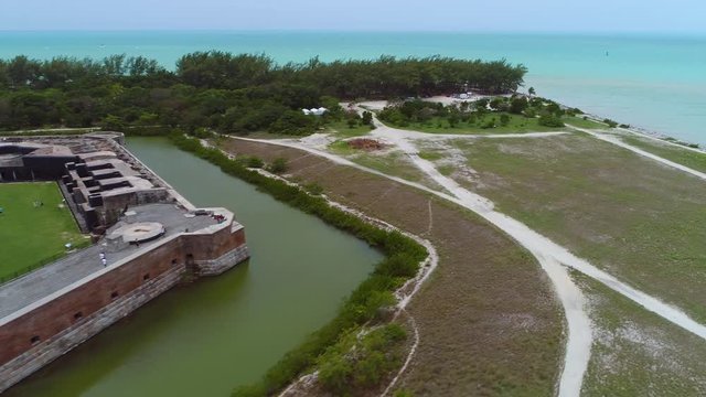 Fort Zachary Taylor Historic State Park aerial 4k video