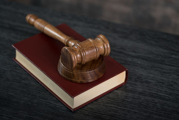  Symbols of the law on a rustic desk