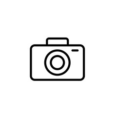 camera icon thin line black on white background