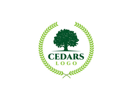 green emblem cedar logo with wheat olive grain