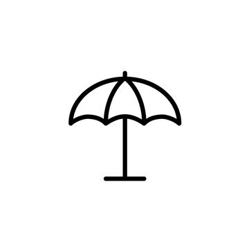 parasol, umbrella icon thin line black on white background