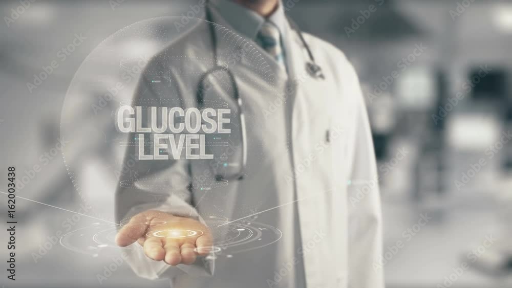 Wall mural Doctor holding in hand Glucose Level