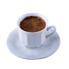 Cup of coffee on a white background