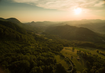 Aerial view of rural landscape