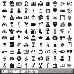 Obraz premium 100 premium icons set, simple style 
