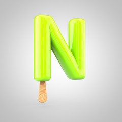 Ice cream letter N uppercase isolated on white background