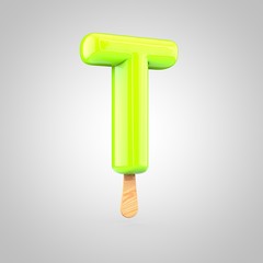 Ice cream letter T uppercase isolated on white background