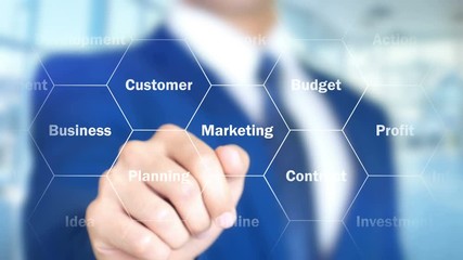 Good Vibes Only, Man Working on Holographic Interface, Visual Screen - Powered by Adobe