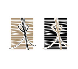 Gift wrapping bands with bow. Vector templates.