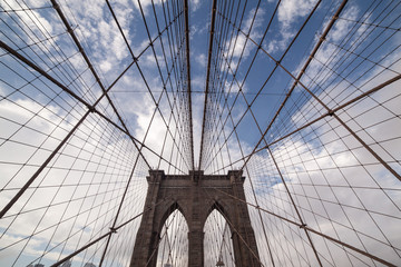 Brooklyn Bridge symmetry: tower arches & suspension wires