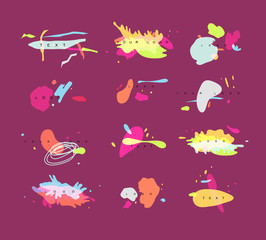 Modern design symbols crimson