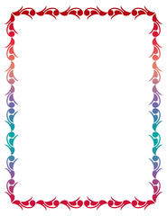 Beautiful gradient frame. Color silhouette frame for advertisements, wedding and other invitations or greeting cards. Raster clip art.