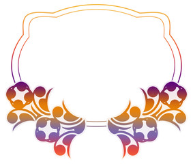 Beautiful gradient frame. Color silhouette frame for advertisements, wedding and other invitations or greeting cards. Raster clip art.