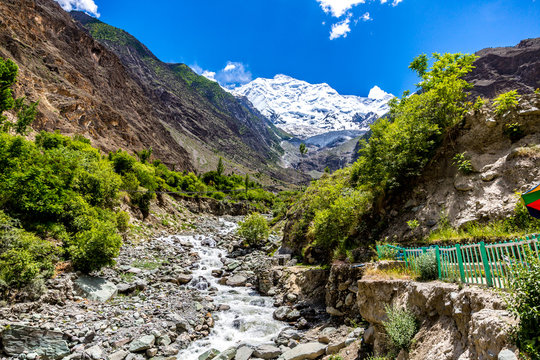 A view of Mt Rakaposhi from the Rakaposhi view point, Pakistan.