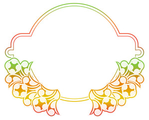 Beautiful gradient frame. Color silhouette frame for advertisements, wedding and other invitations or greeting cards. Raster clip art.