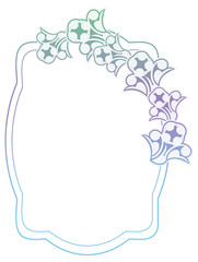 Beautiful gradient frame. Color silhouette frame for advertisements, wedding and other invitations or greeting cards. Raster clip art.