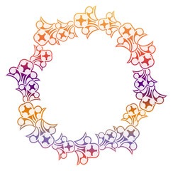 Beautiful gradient frame. Color silhouette frame for advertisements, wedding and other invitations or greeting cards. Raster clip art.