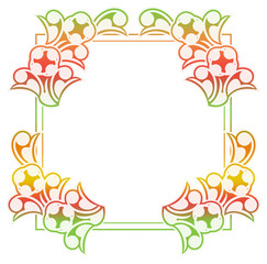 Beautiful gradient frame. Color silhouette frame for advertisements, wedding and other invitations or greeting cards. Raster clip art.