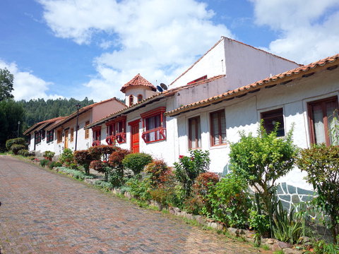 A pretty street in Pueblito Boyacense, every street represents a different village in the Colombian department of Boyaca