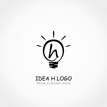 Idea Logo. Letter F on Lamp Idea Logo