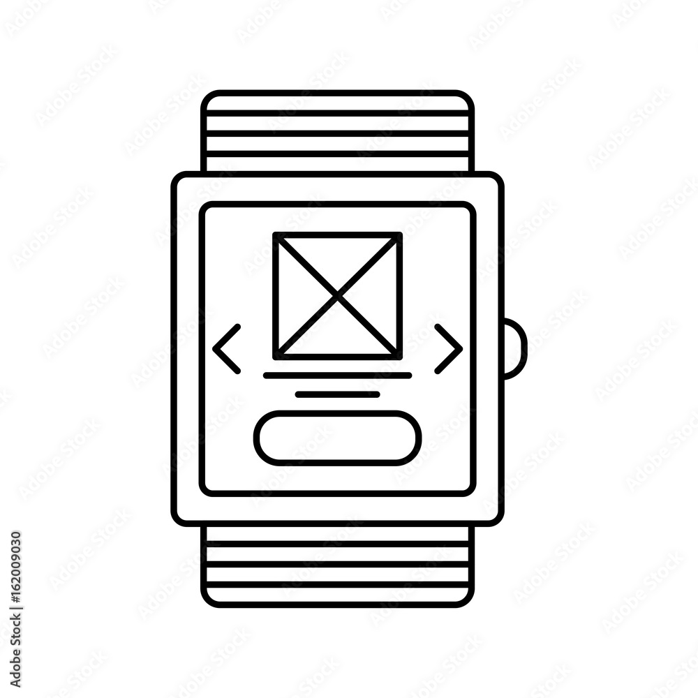 Poster smart watch outline icon. isolated vector lined illustration for web or app design.
