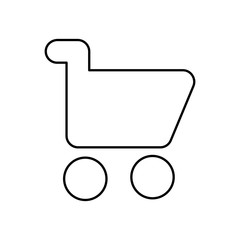 Shopping cart icon vector. Isolated vector lined illustration for web or app design.