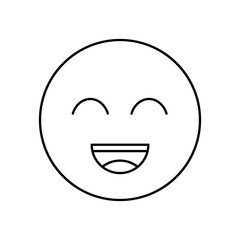 Smile outline icon. Isolated vector lined illustration for web or app design.