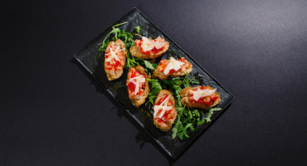 Brochette with tomatoes