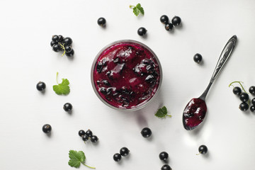Black currant on a white background