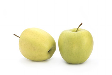 Green apple on a white background