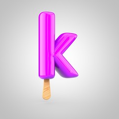 Ice cream letter K lowercase isolated on white background