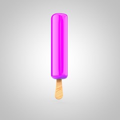Ice cream letter L lowercase isolated on white background
