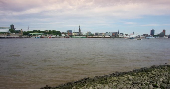 Harbour Hamburg pan shot, Germany