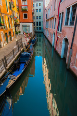 Fototapeta na wymiar Reflections in Venetian Canal