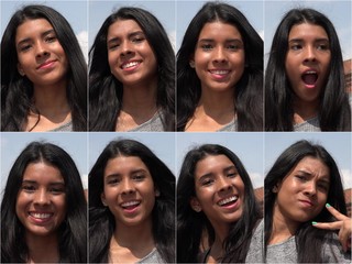 Happy Smiling Female Teen Collage