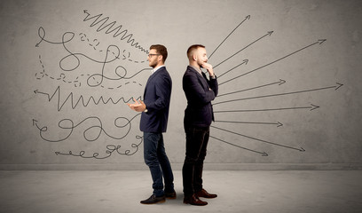 Businessman with two choices