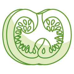 slices tomato isolated icon vector illustration design