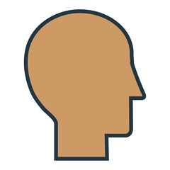 head silhouette flat icon vector illustration design graphic