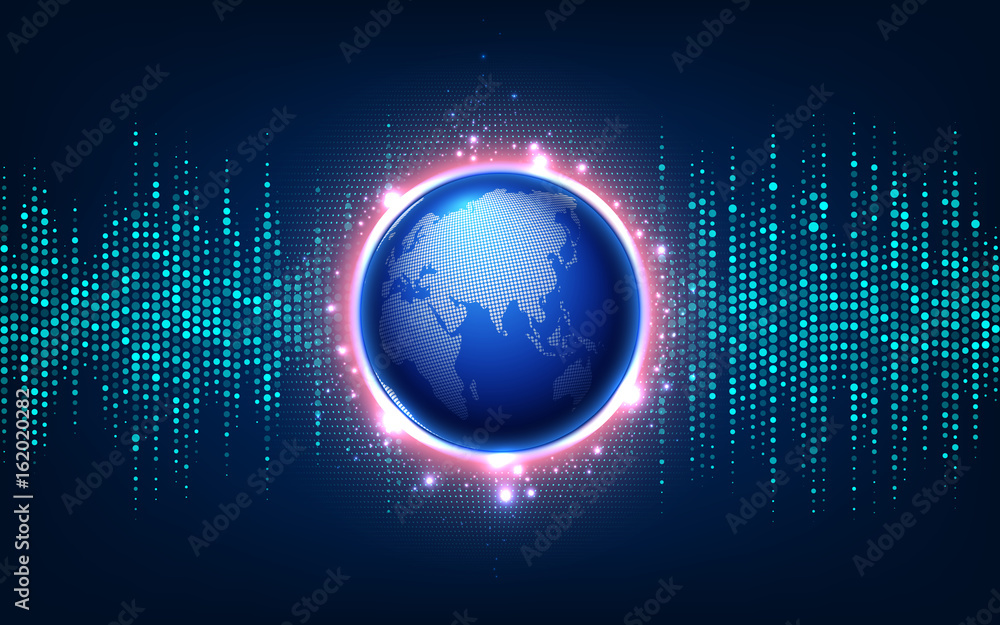 Poster abstract global business communication and technology background with globe.use for business,compute