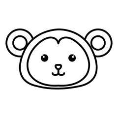 Stuffed animal monkey icon vector illsutration design image  