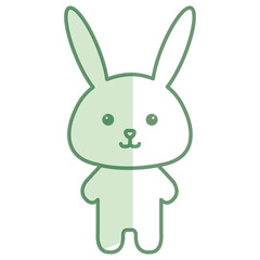 Stuffed animal rabbit icon vector illustration design shadow 