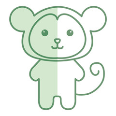 Stuffed animal monkey icon vector illsutration design shadow 