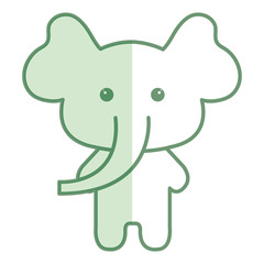 Stuffed animal elephant icon vector illustration design shadow 